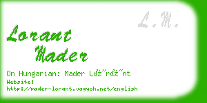 lorant mader business card